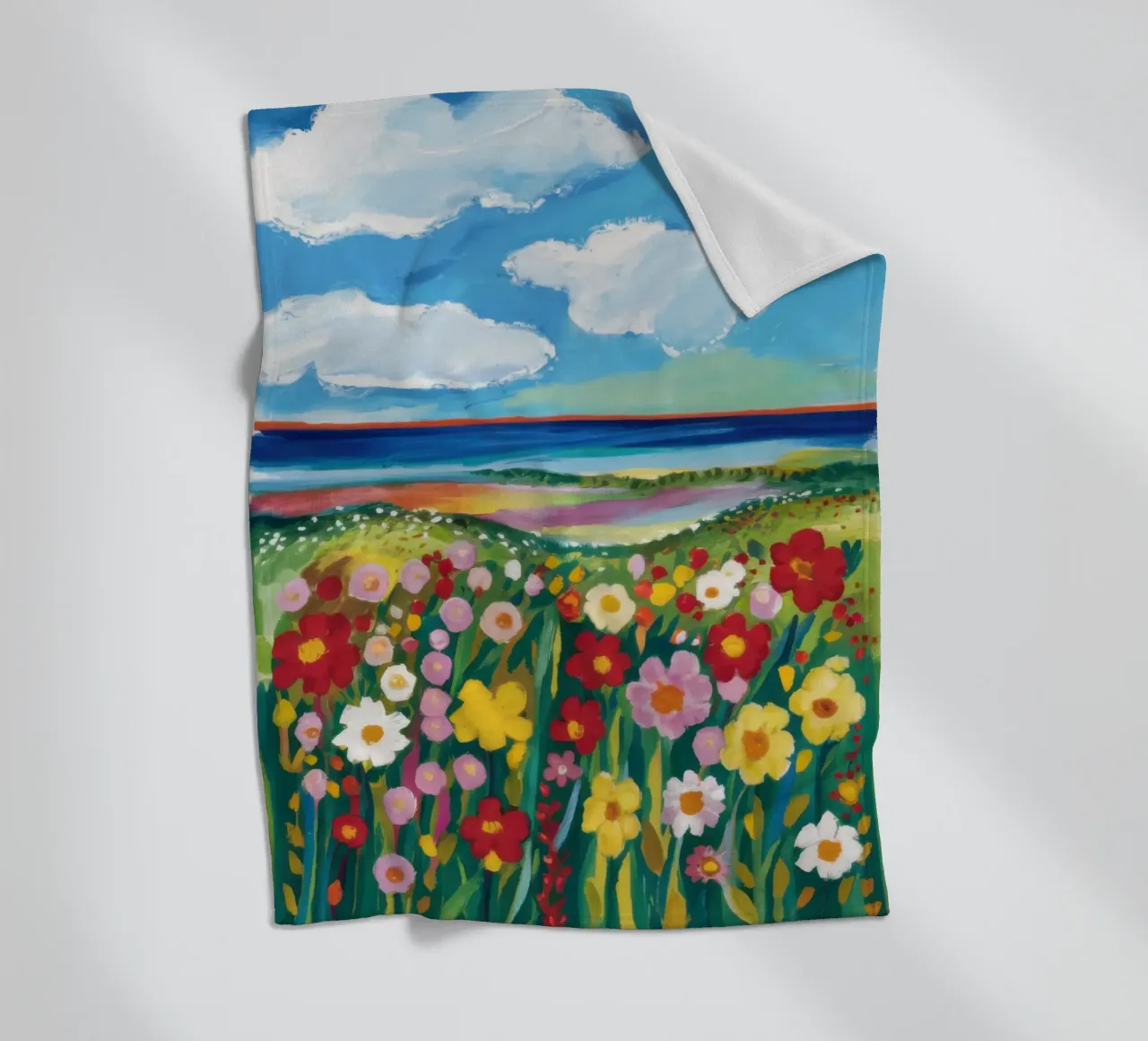Prato di fiori selvatici in riva al mare coperta in pile da Solace Light