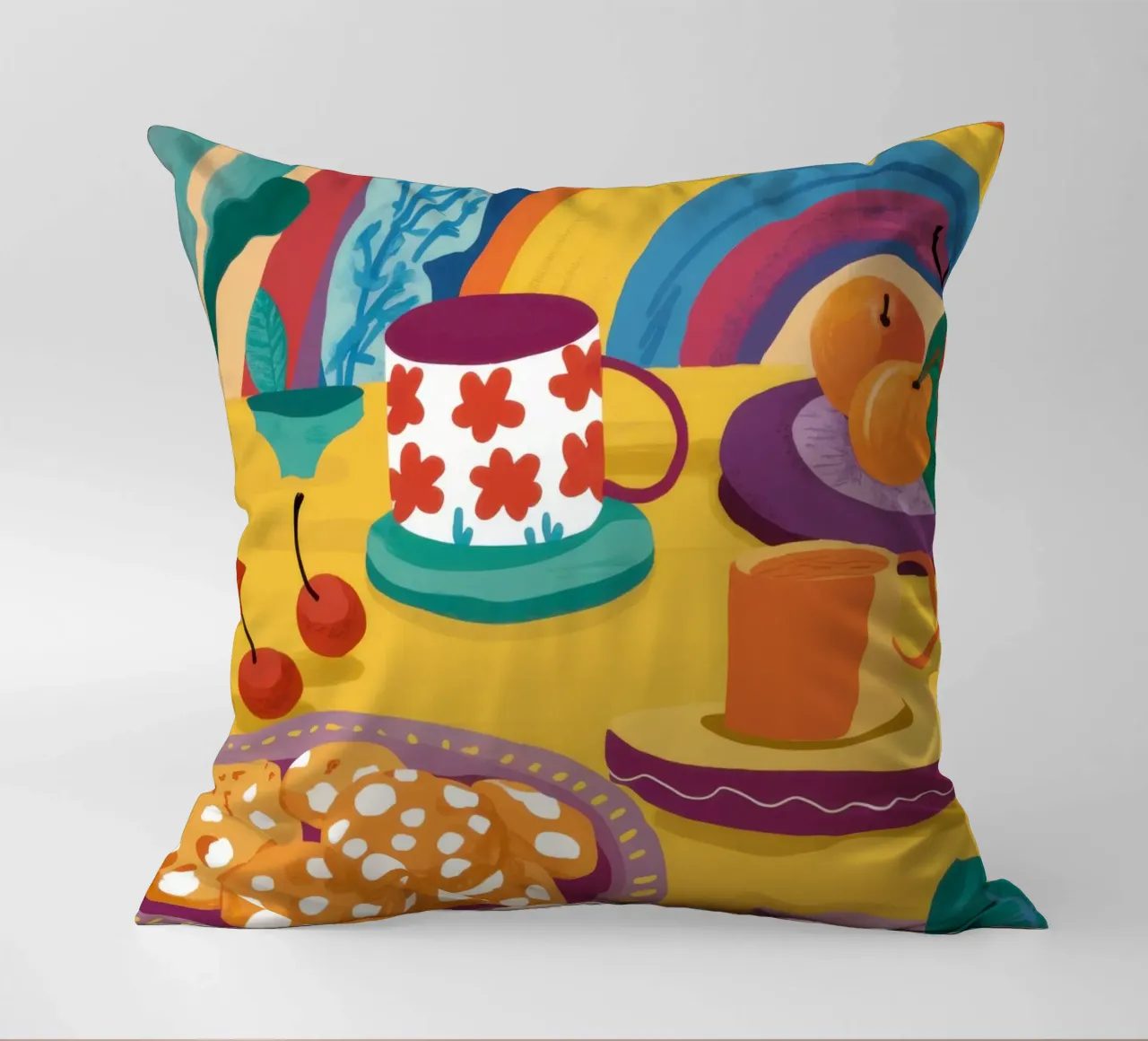 Tea Party arcobaleno cuscino da Solace Light
