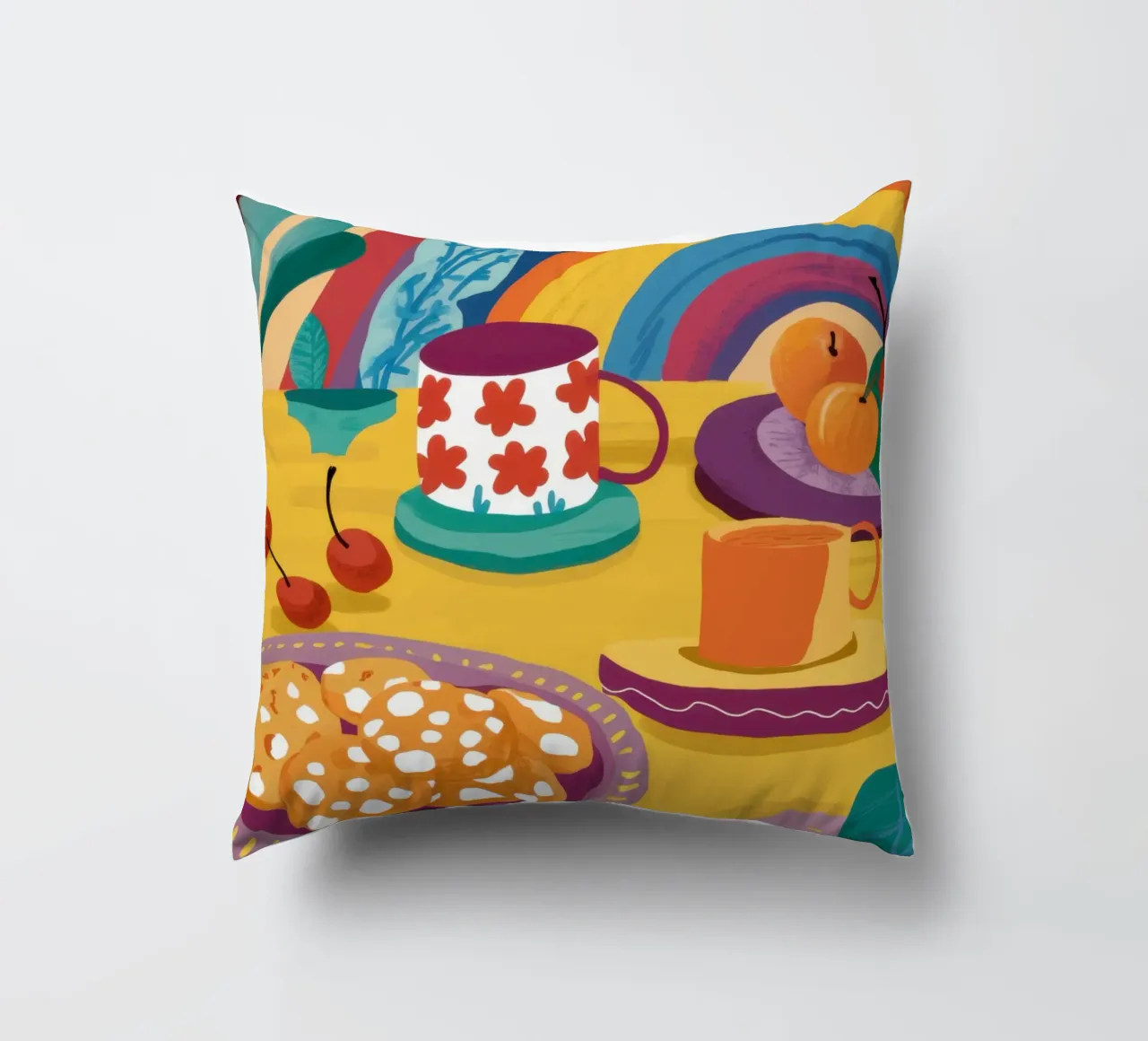 Tea Party arcobaleno cuscino da Solace Light