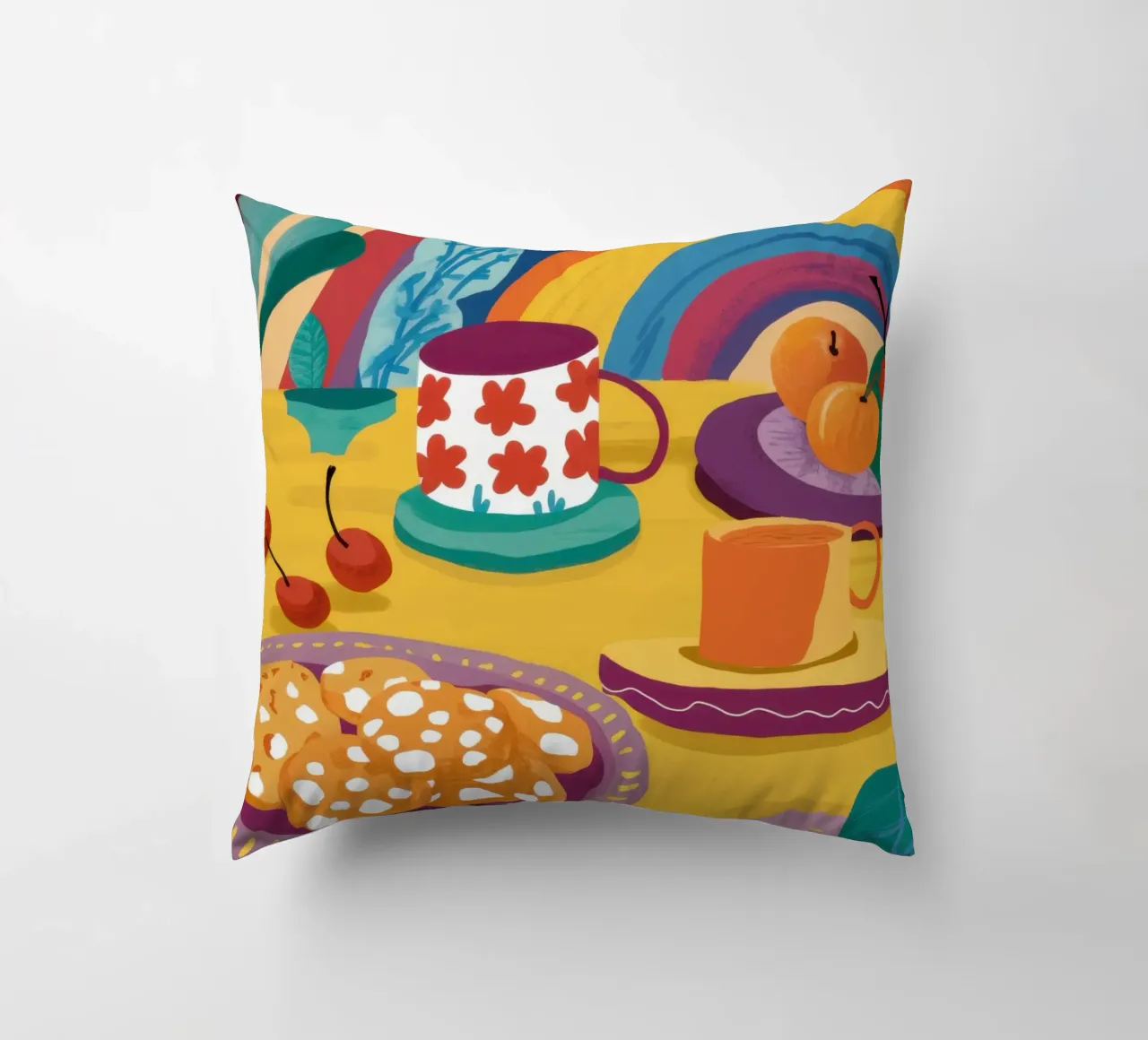 Tea Party arcobaleno cuscino da Solace Light