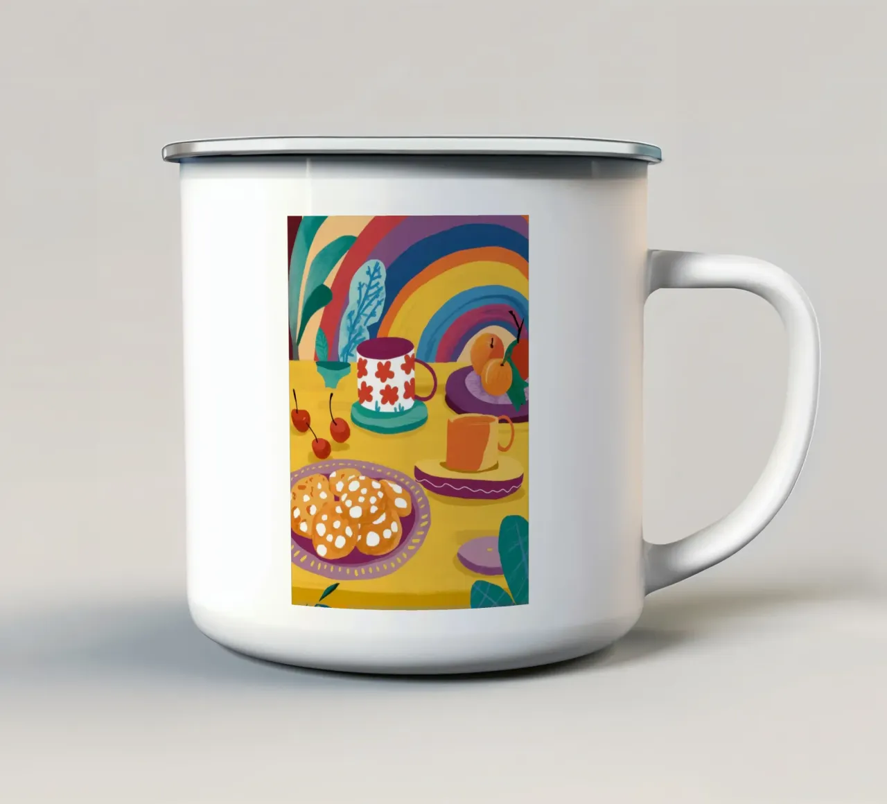Tea Party arcobaleno tazza in smalto da Solace Light