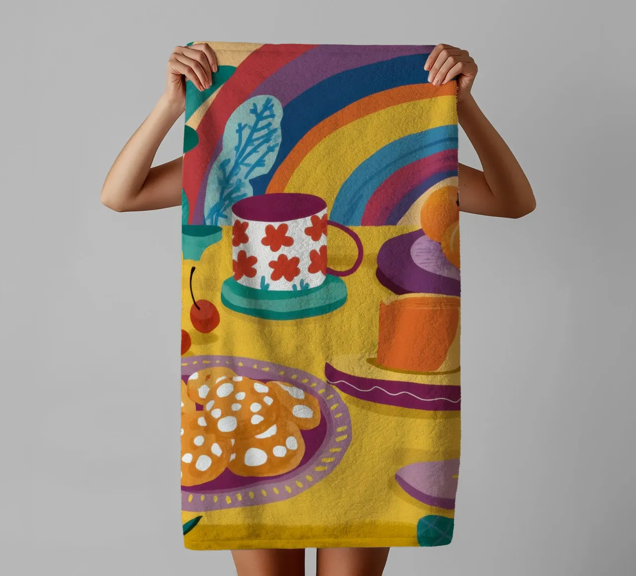 Tea Party arcobaleno asciugamano da bagno da Solace Light