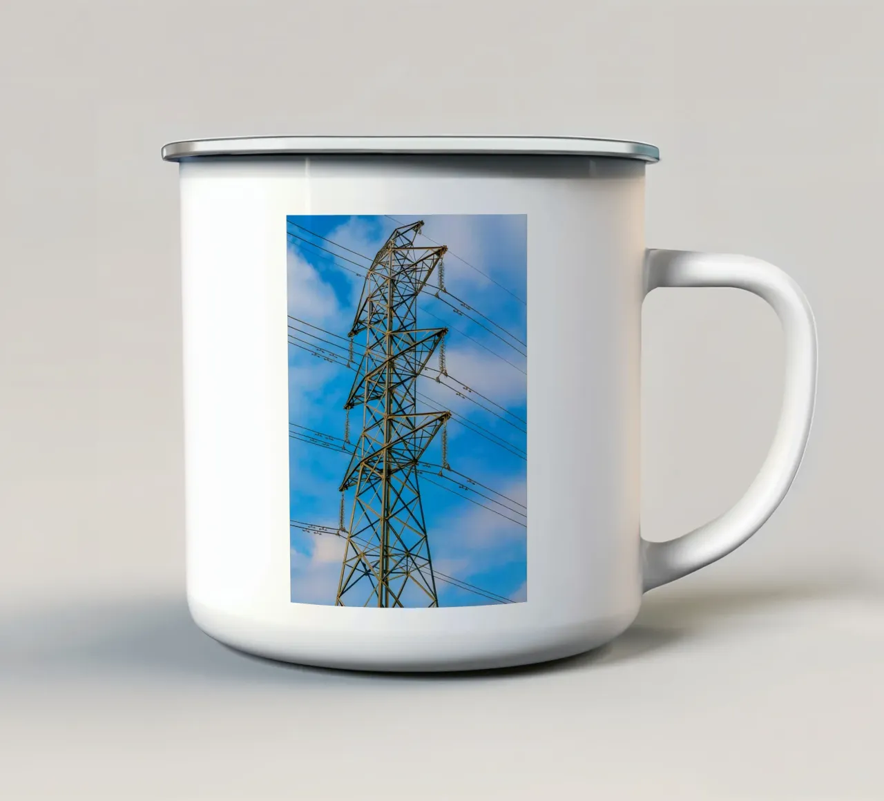 traliccio delle linee elettriche tazza in smalto da tamarind