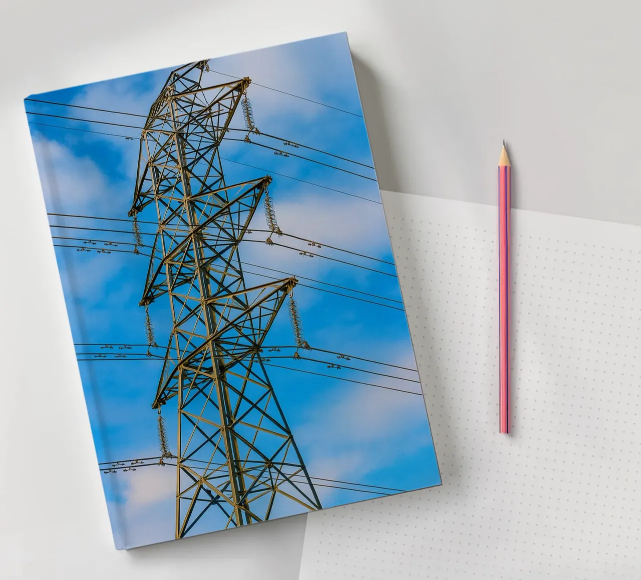 power tower lines pylon notebook by tamarind