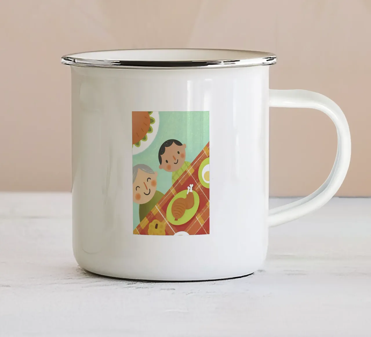 Momento del pasto caldo insieme tazza in smalto da LOYAL SHOP