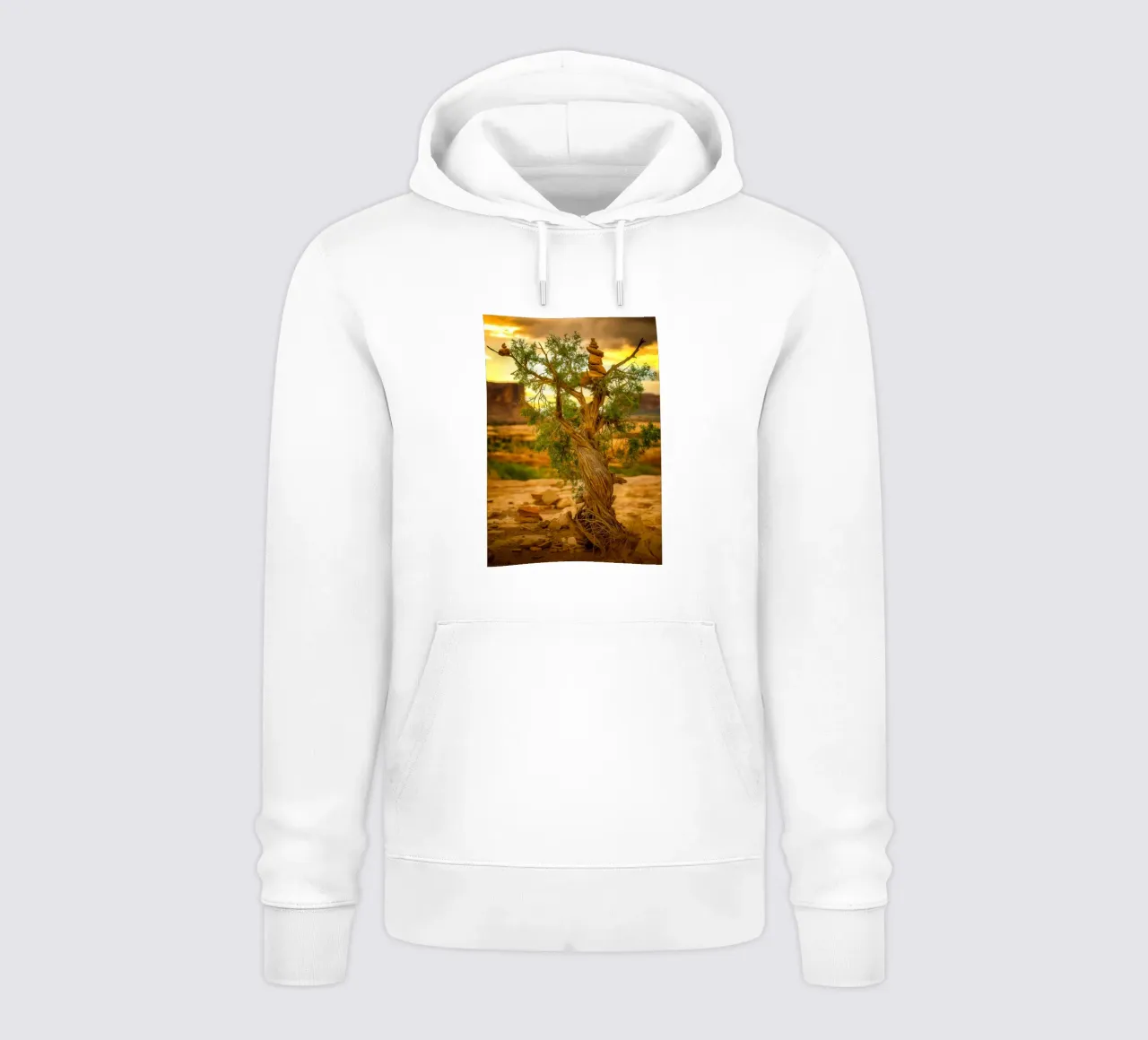 roccia in equilibrio sull'albero felpa con cappuccio da tamarind