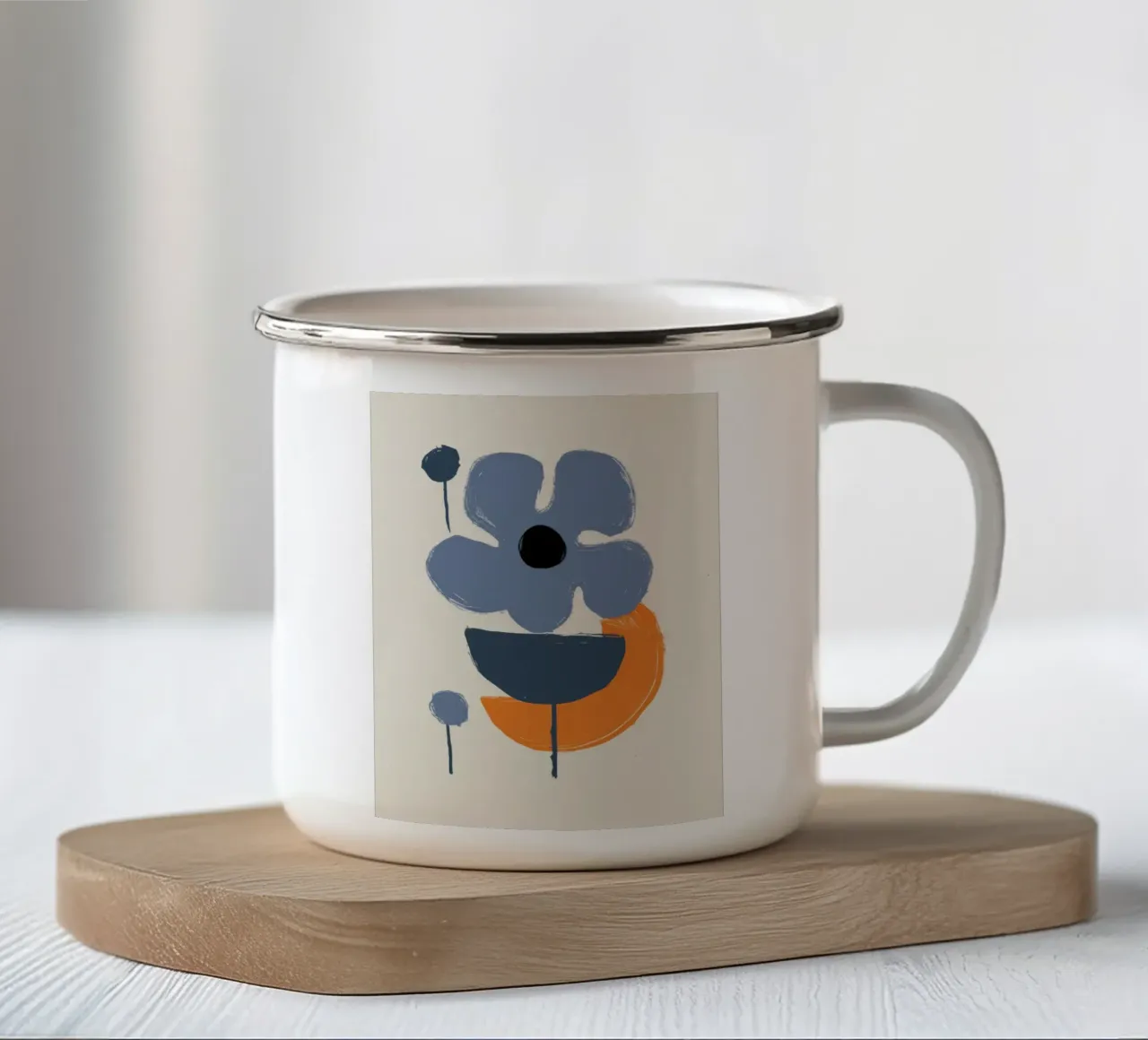 Forme floreali minimaliste tazza in smalto da Solace Light