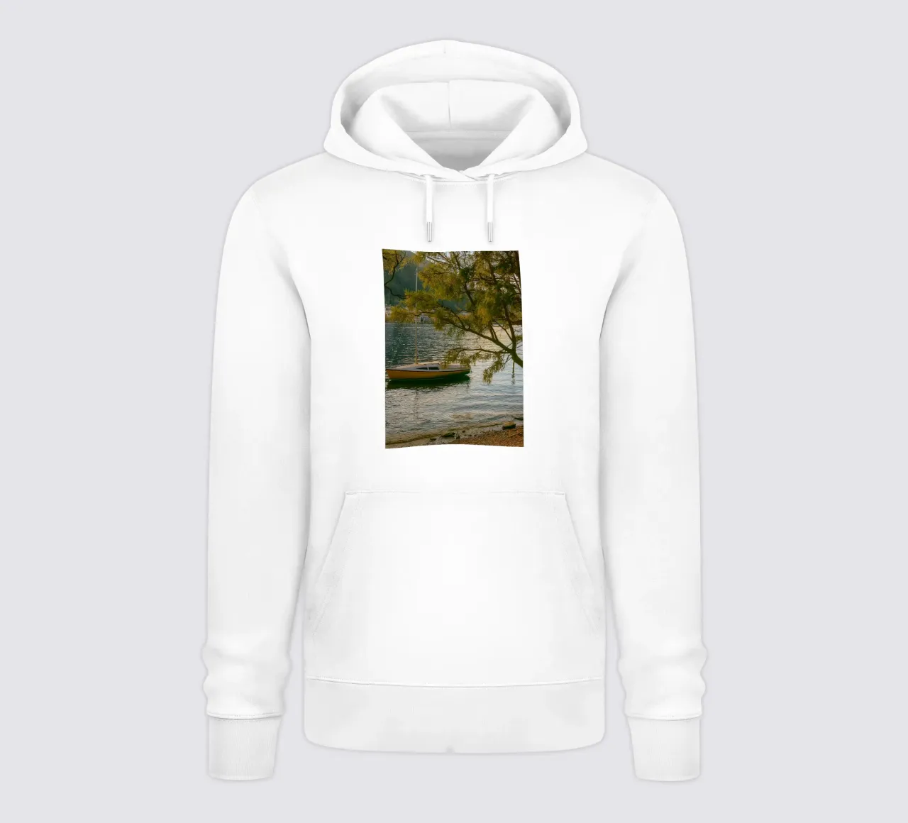 nave in riva al fiume felpa con cappuccio da tamarind