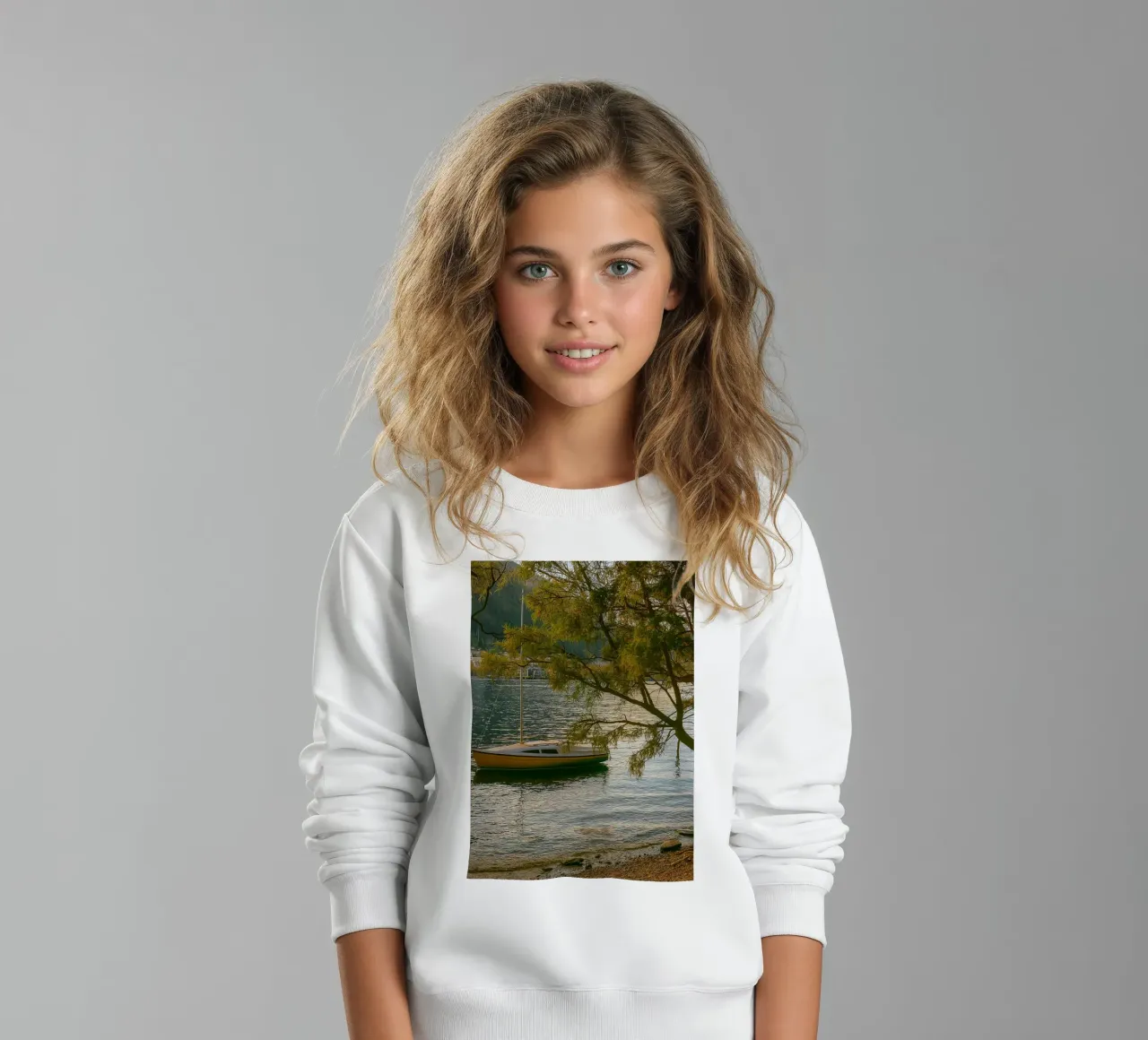 nave in riva al fiume felpa bambino da tamarind