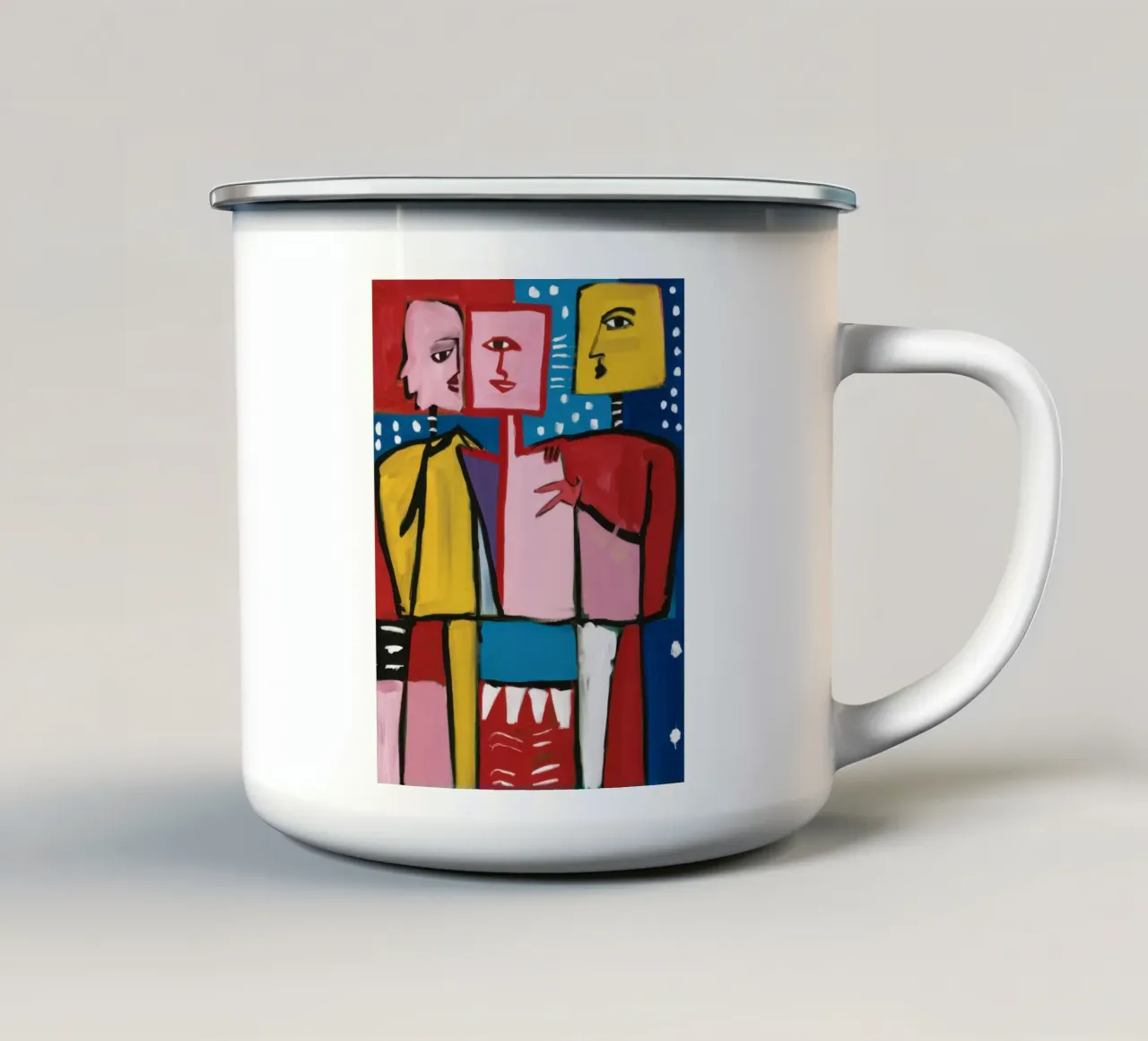 Doppio ritratto cubista tazza in smalto da Solace Light