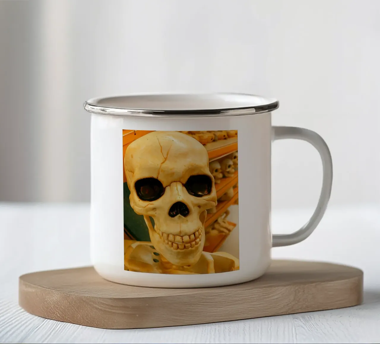 teschio giocattolo tazza in smalto da tamarind