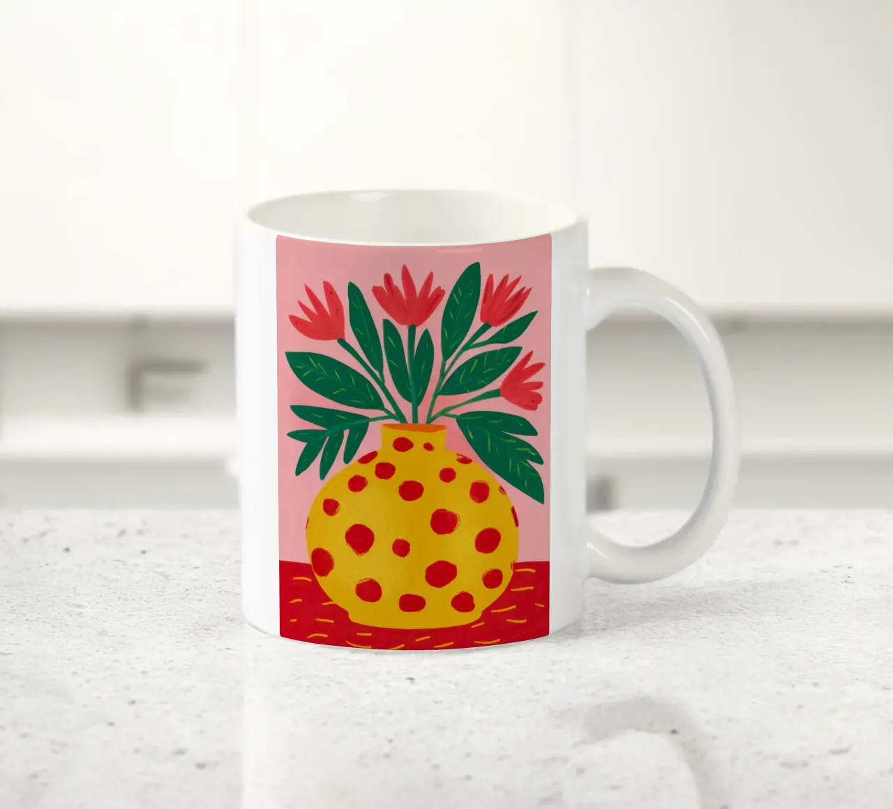 Fiore a pois Joy tazza in ceramica da Solace Light