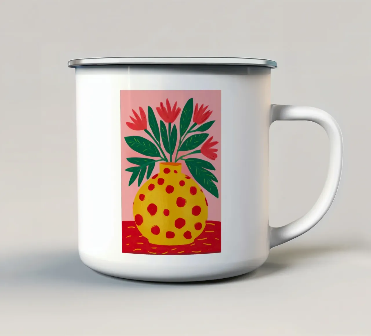 Fiore a pois Joy tazza in smalto da Solace Light
