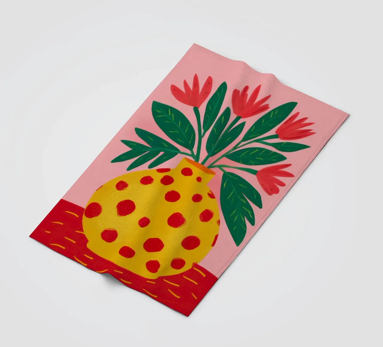 Fiore a pois Joy coperta in pile da Solace Light