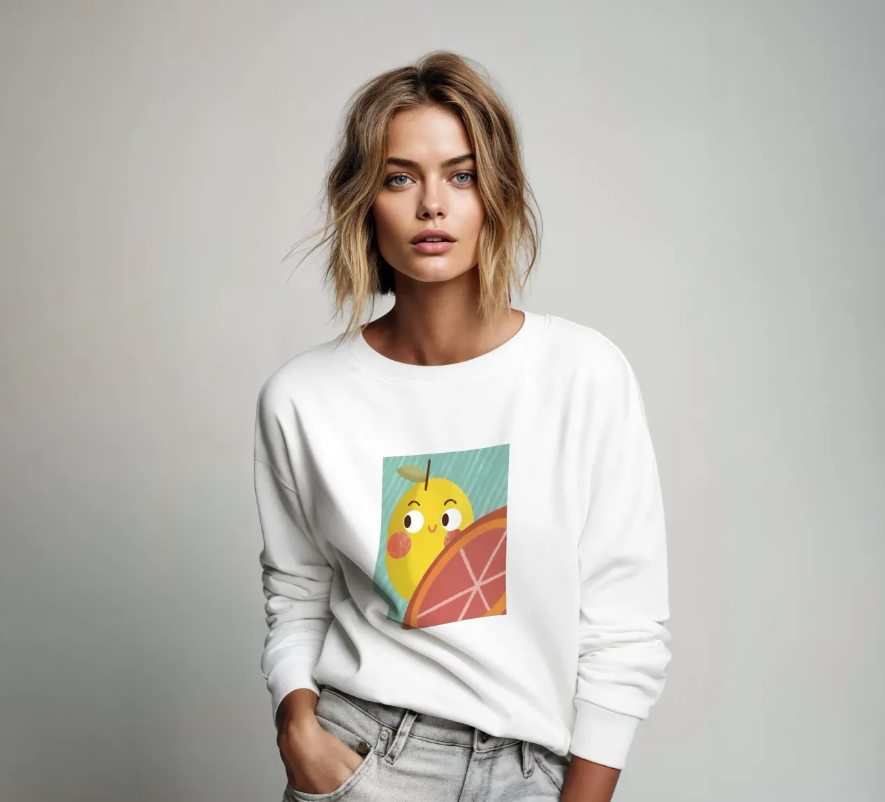 Fröhliche Zitrone und Orange Sweatshirt von LOYAL SHOP