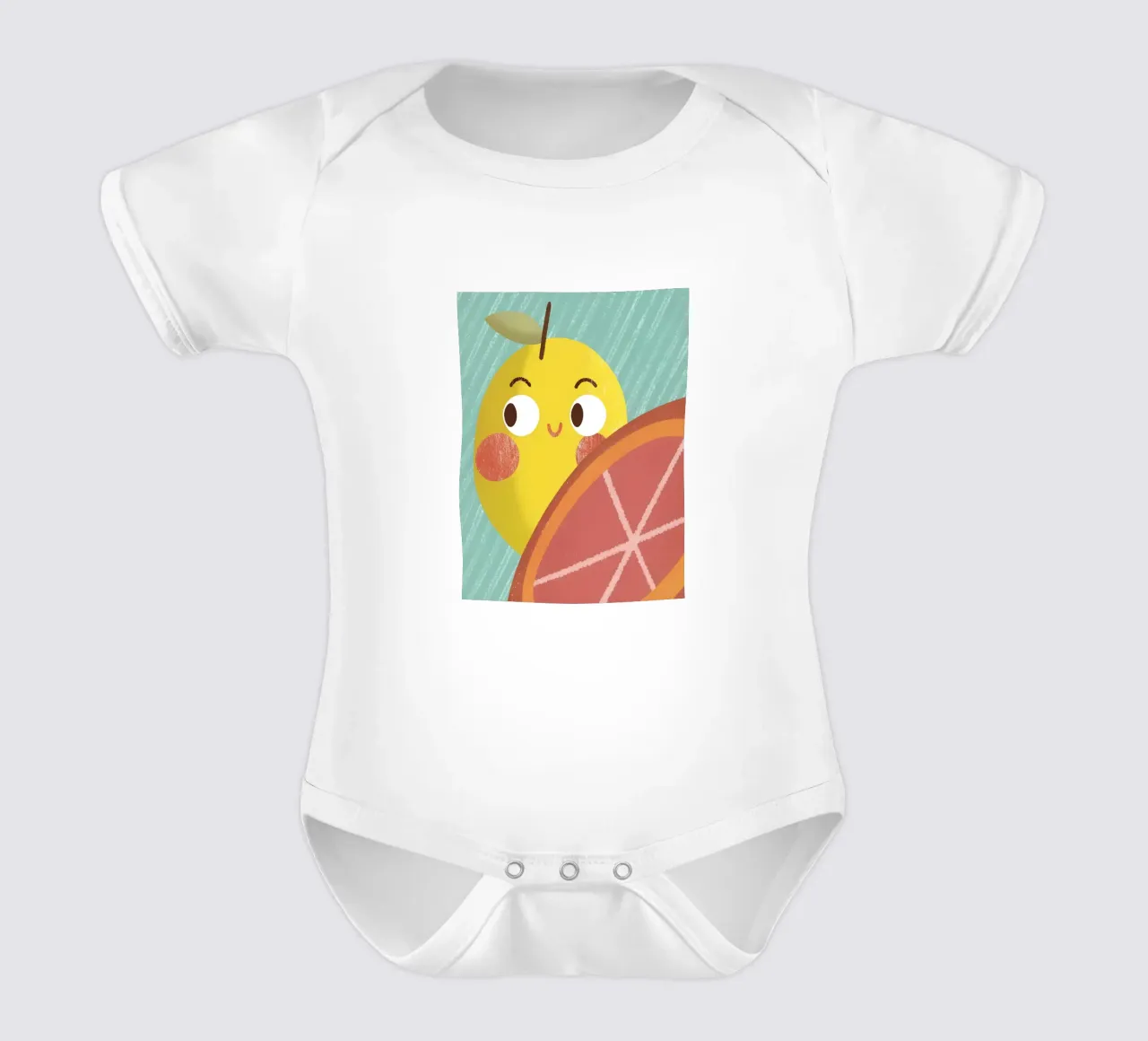 Fröhliche Zitrone und Orange Kurzarm Babybody von LOYAL SHOP
