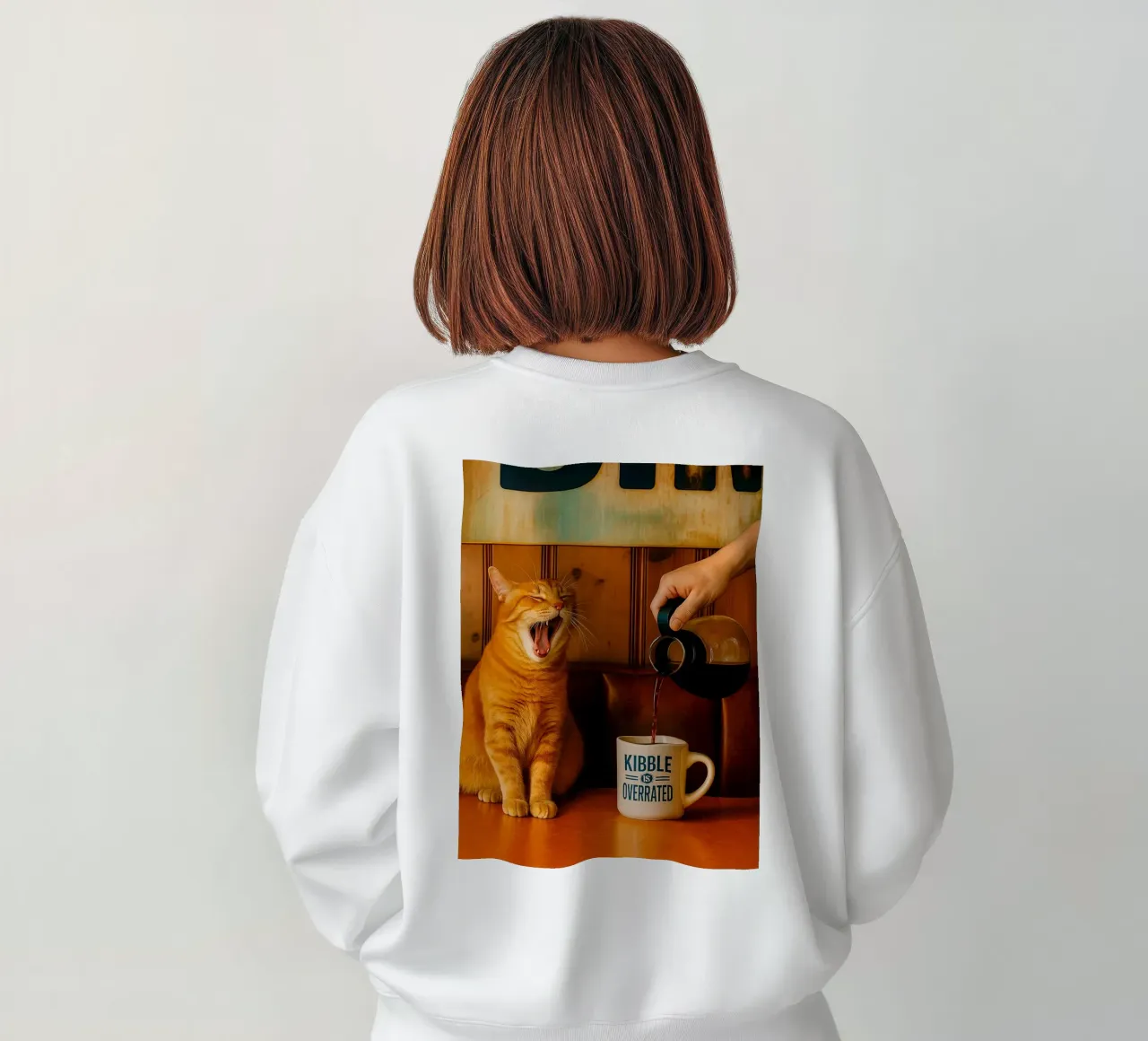 sbadiglio gatto e caffè felpa da tamarind
