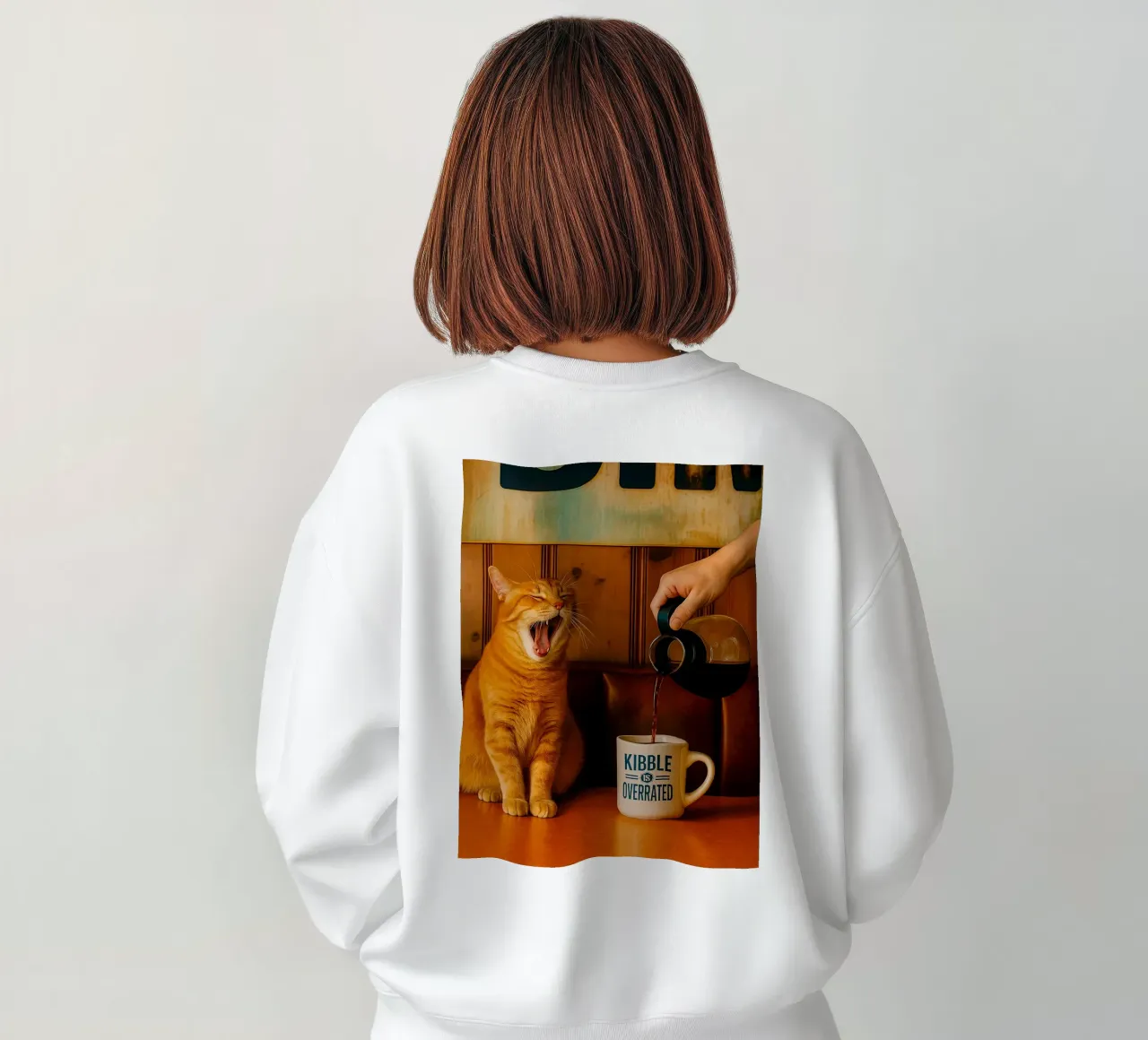 sbadiglio gatto e caffè felpa da tamarind