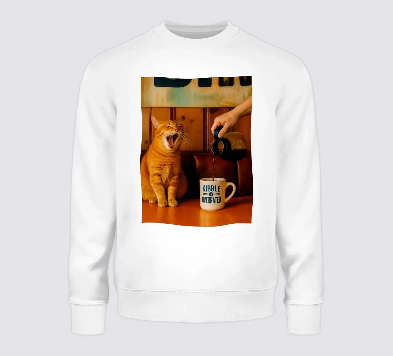 sbadiglio gatto e caffè felpa da tamarind