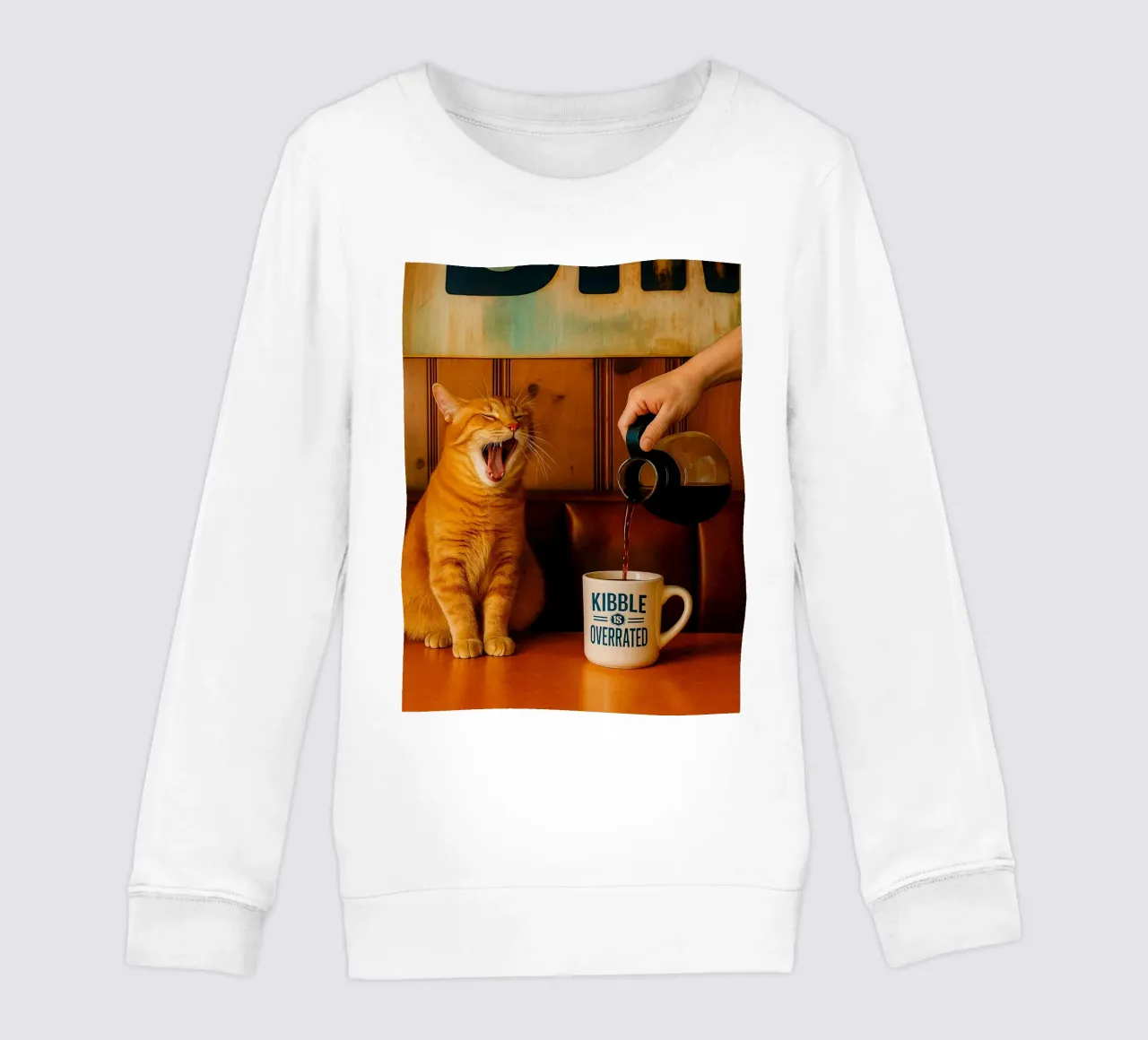 sbadiglio gatto e caffè felpa bambino da tamarind