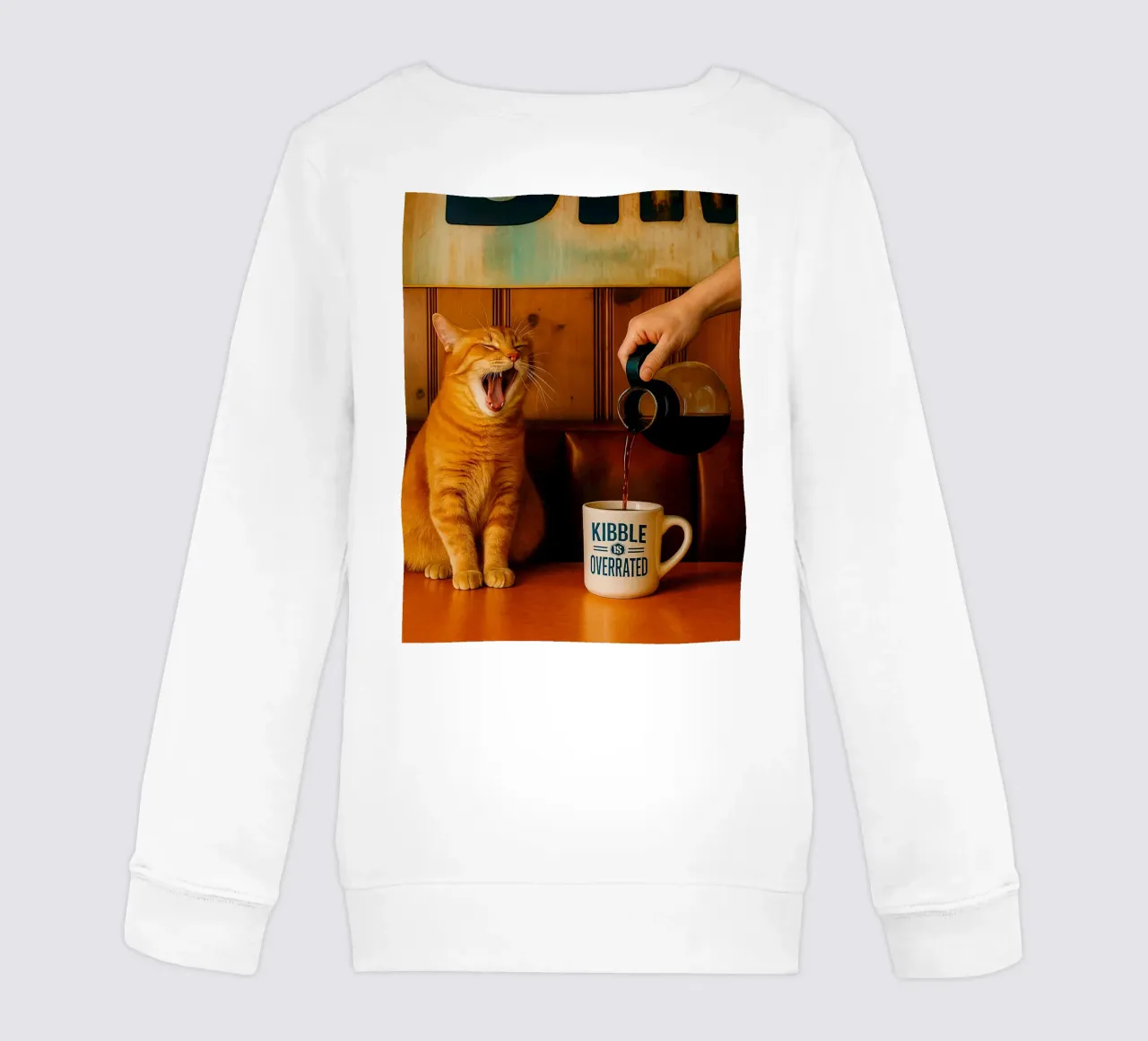 sbadiglio gatto e caffè felpa bambino da tamarind