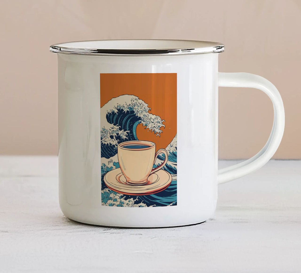 Coffee Wave tazza in smalto da edsonramosart
