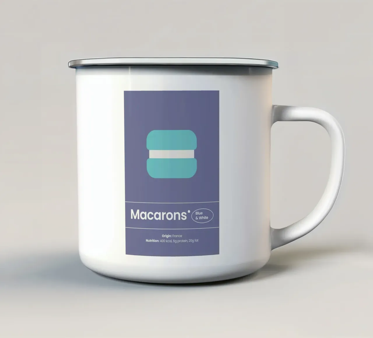 L'arte del macaron blu tazza in smalto da Nina Wolf