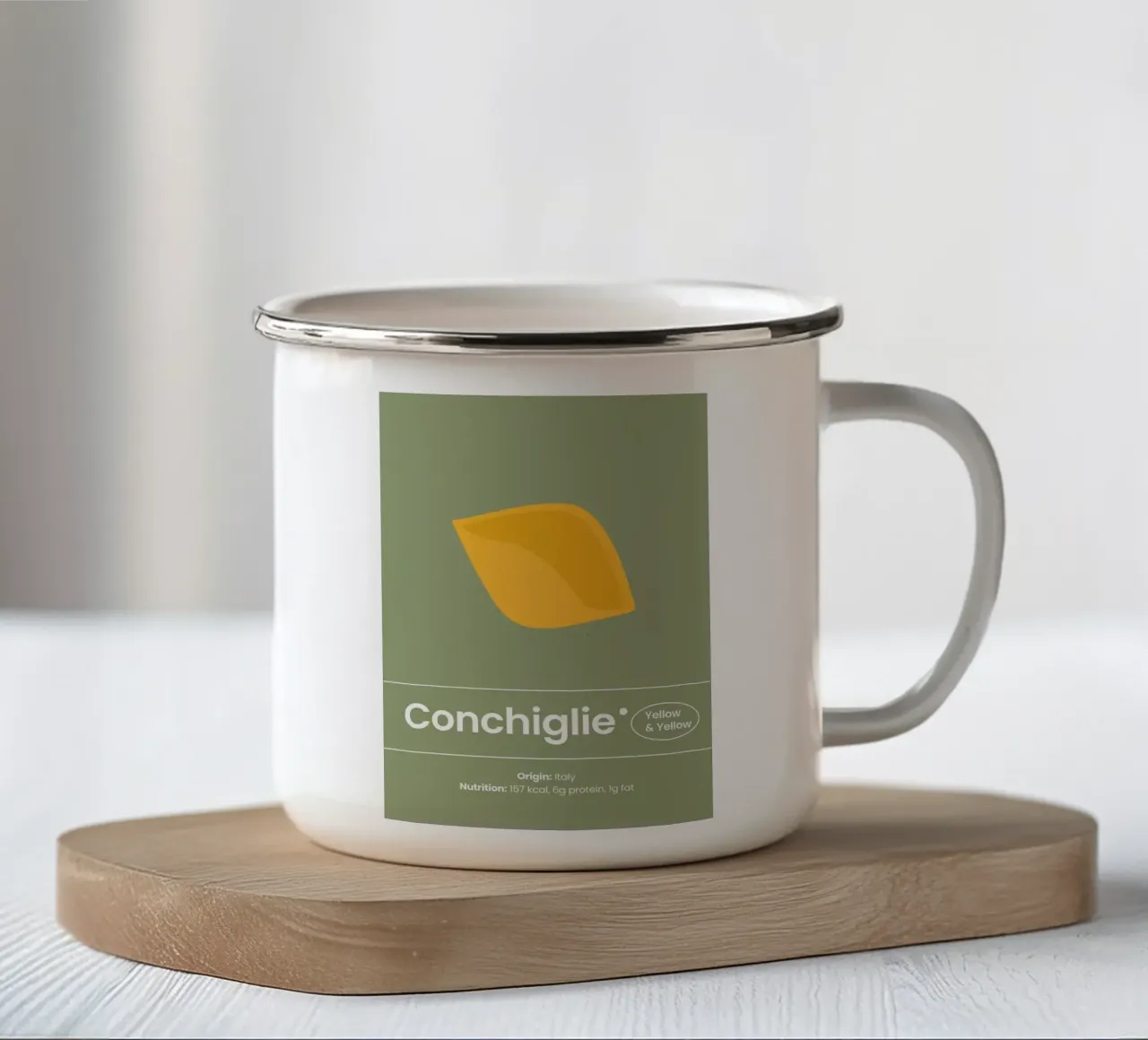 L'arte delle Conchiglie tazza in smalto da Nina Wolf