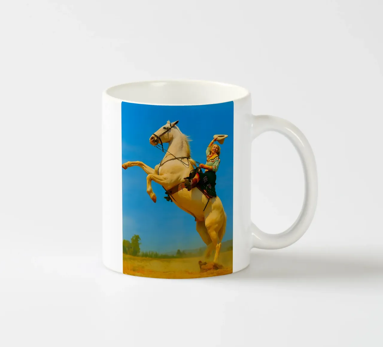donne e cavallo tazza in ceramica da tamarind
