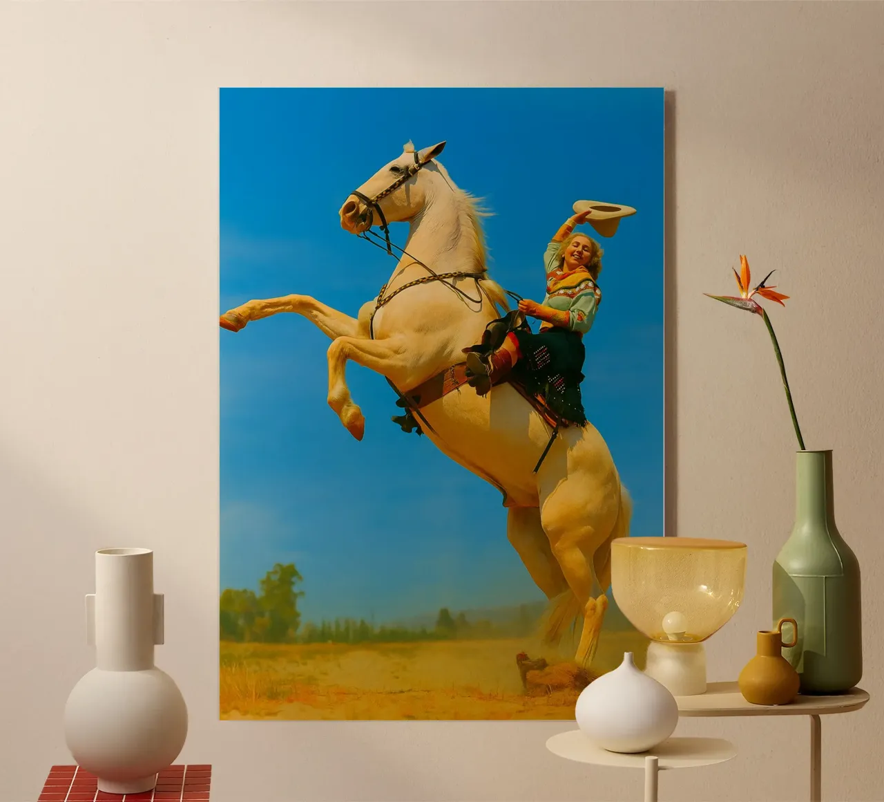 women and horse acrylic glass by tamarind