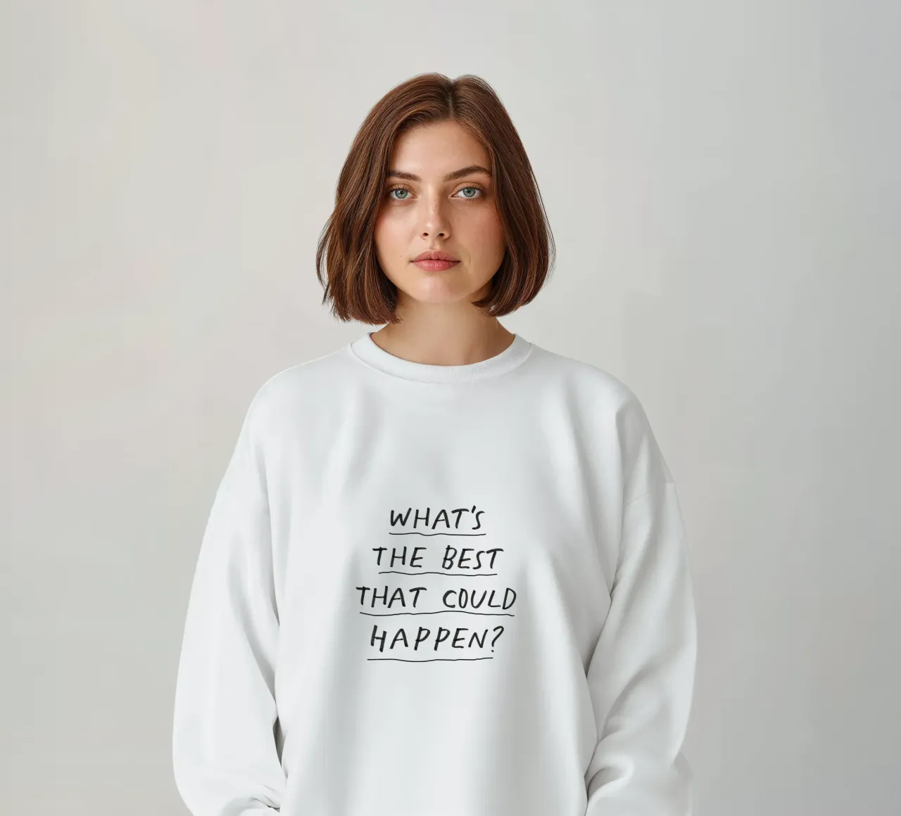 ¿Qué es lo mejor que podría pasar? sudadera de THE MOTIVATED TYPE
