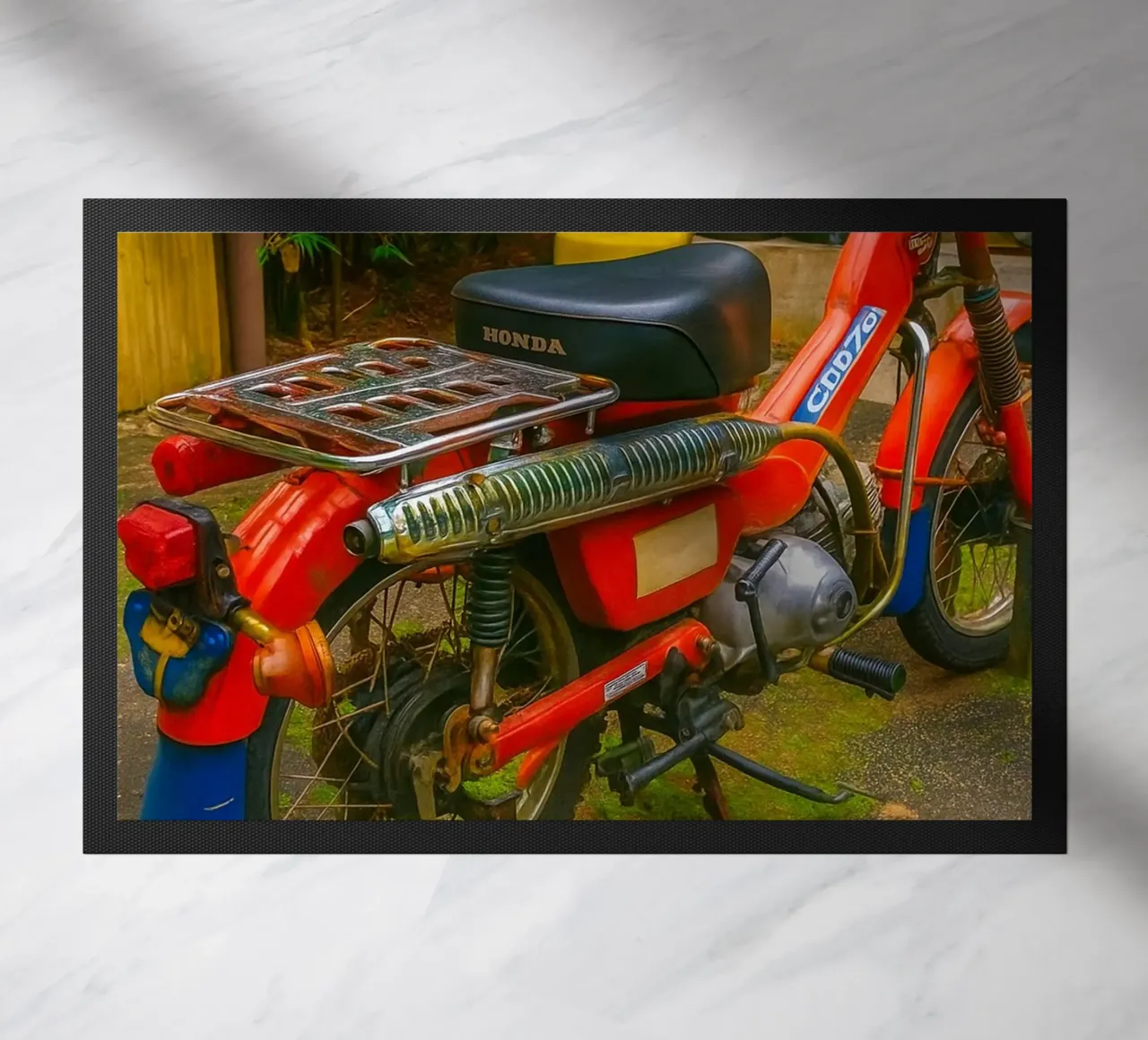 Oldtimer-Motorrad Fußmatte von tamarind