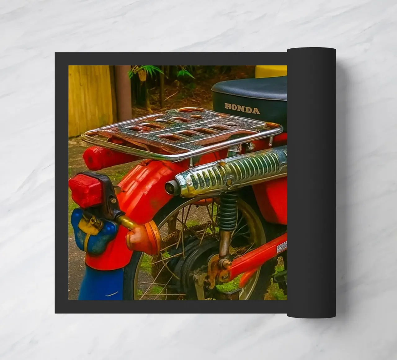 Oldtimer-Motorrad Fußmatte von tamarind