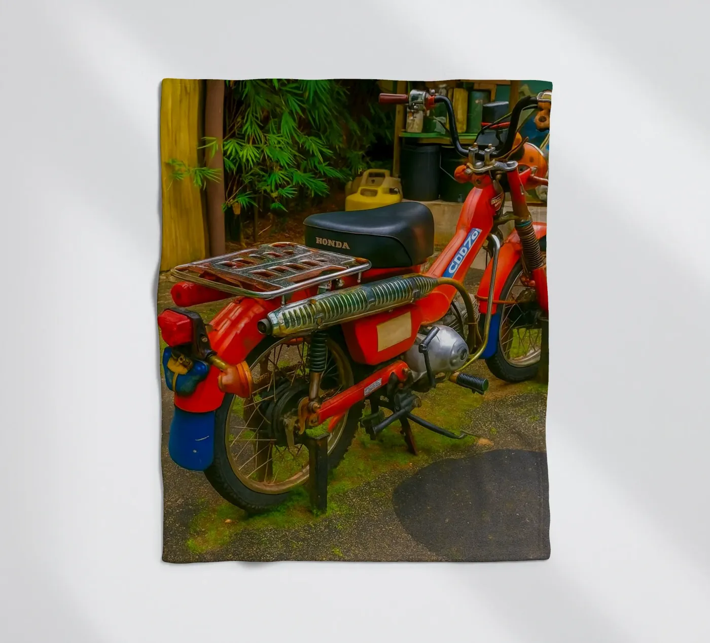 Oldtimer-Motorrad Fleecedecke von tamarind
