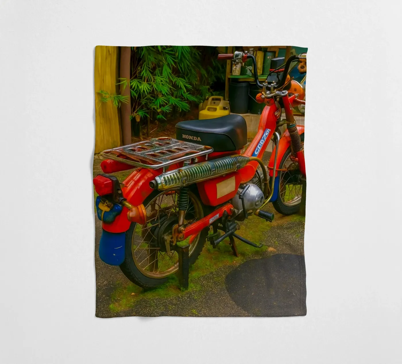 Oldtimer-Motorrad Fleecedecke von tamarind