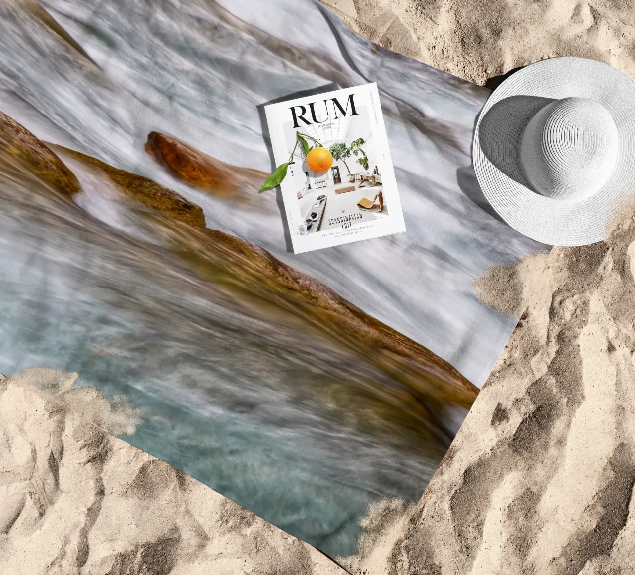 River flow strandhanddoek van Fjöllart