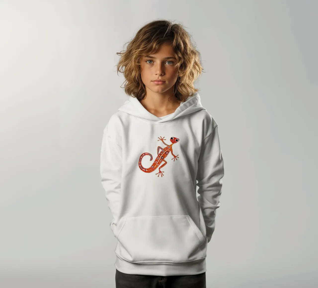 Design del geco aborigeno felpa bambino con cappuccio da Autofocus