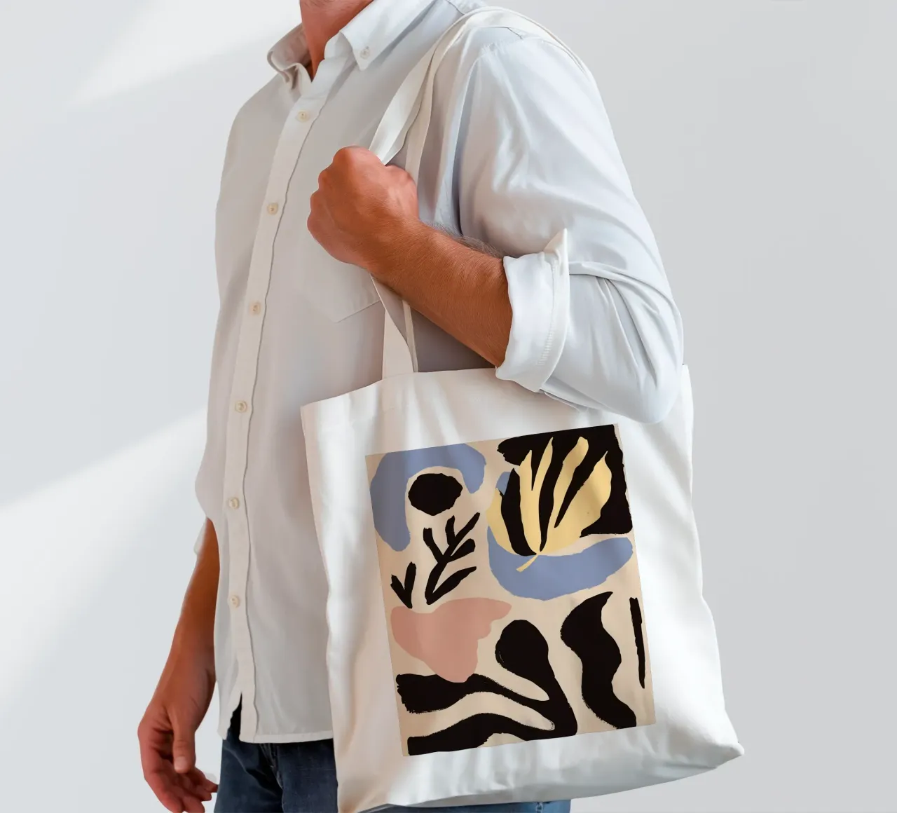 Forme botaniche astratte borsa in juta da Sun Riser