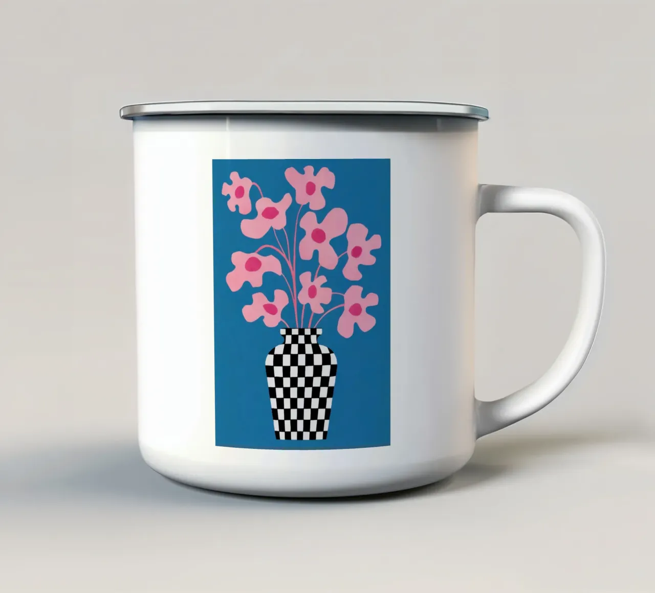 Petali a scacchiera Pop tazza in smalto da Sun Riser