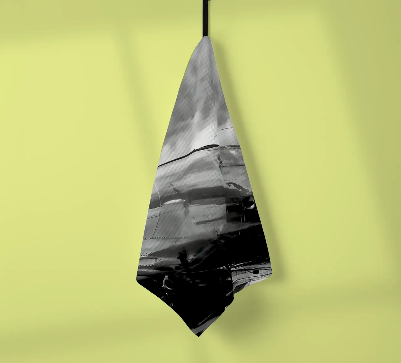 Aeroplano ad elica retrò in monocromia b&n vintage canovaccio da cucina da DiveDuke