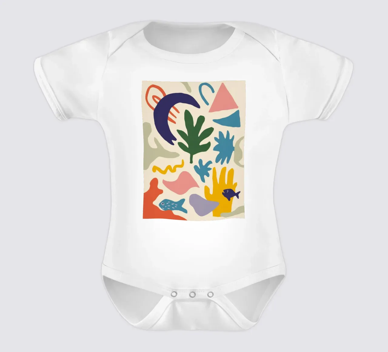 Menagerie astratte e oniriche body neonato maniche corte da Sun Riser