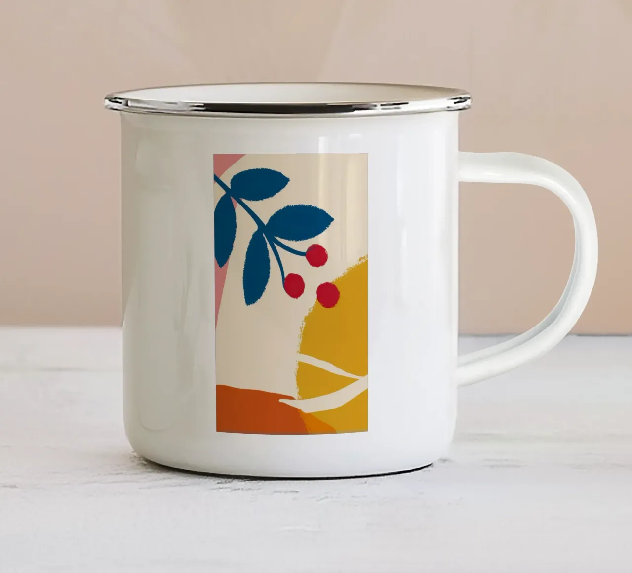 Ramo di bacche minimalista tazza in smalto da Sun Riser