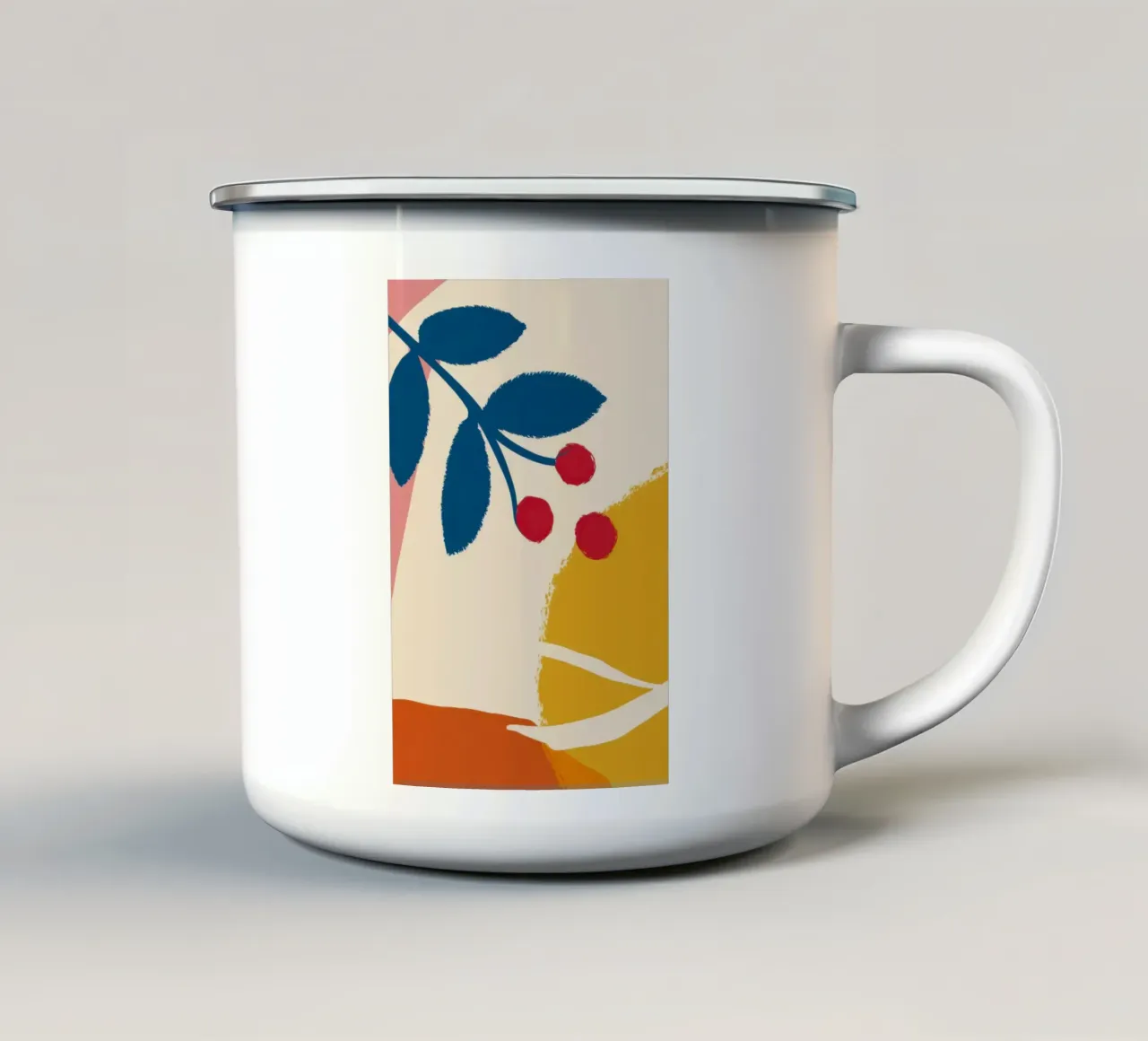 Ramo di bacche minimalista tazza in smalto da Sun Riser