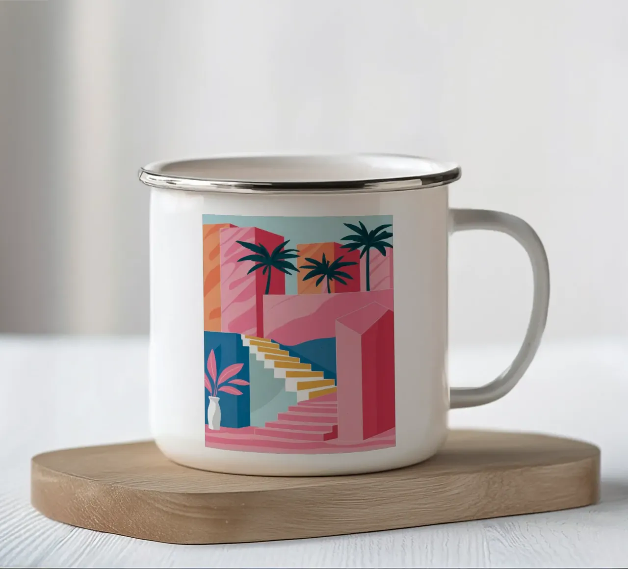 Sogno architettonico pastello tazza in smalto da Sun Riser