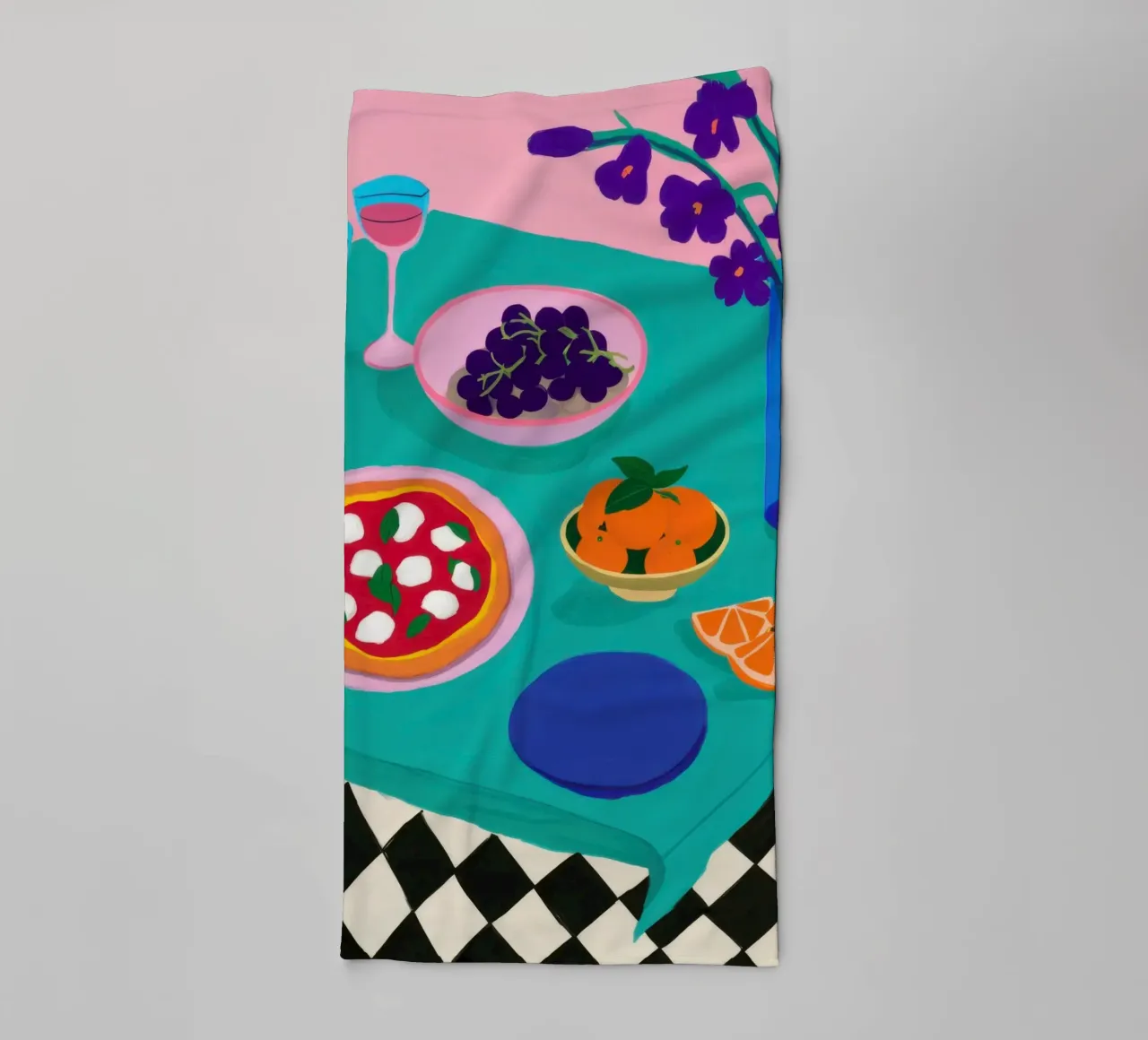 Nature morte à l'apéritif sur le toit serviette de bain de Sun Riser