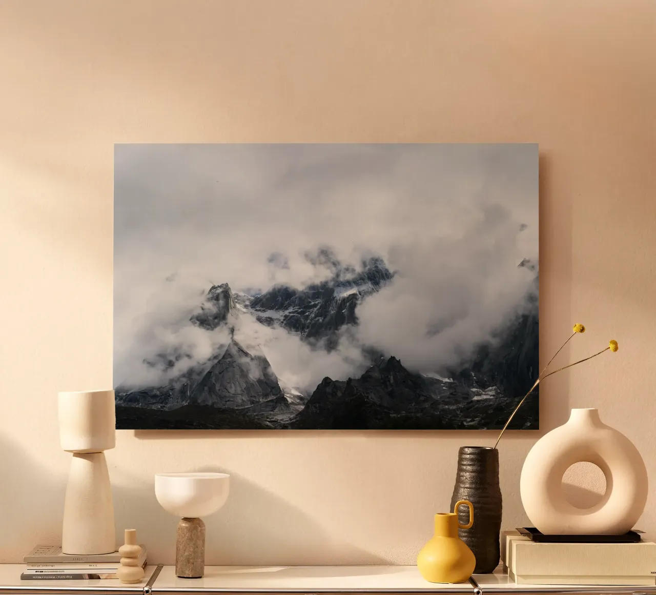 Cloudy mountain Siguniang in China alluminio dibond con Cornice Artbox da photolovers