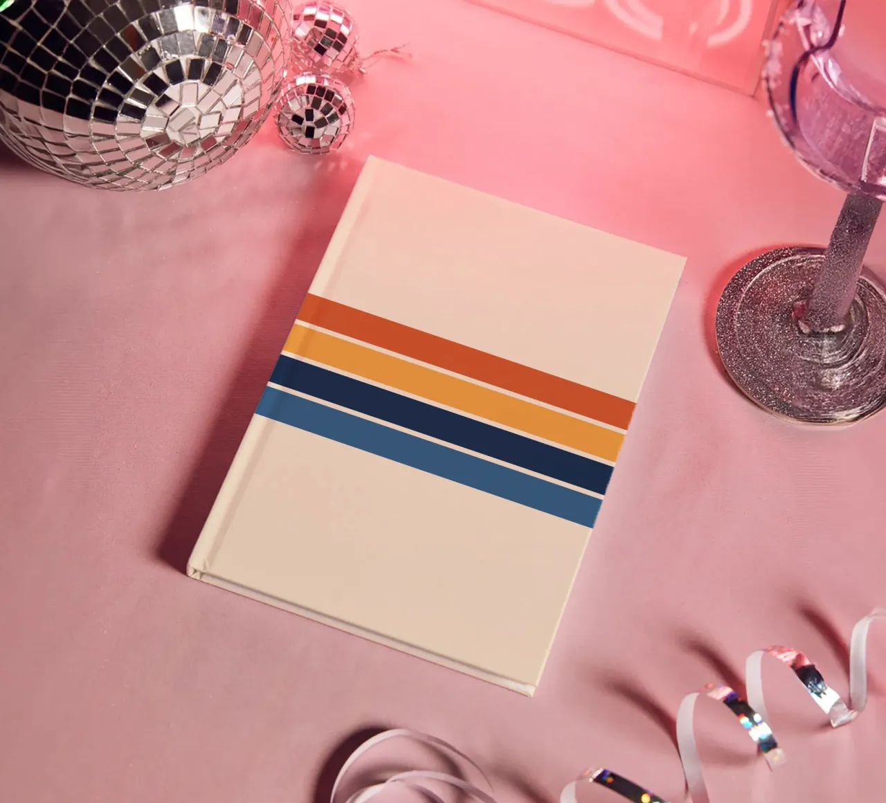 Retro Stripes Pattern 01 notebook by Altruist Studio