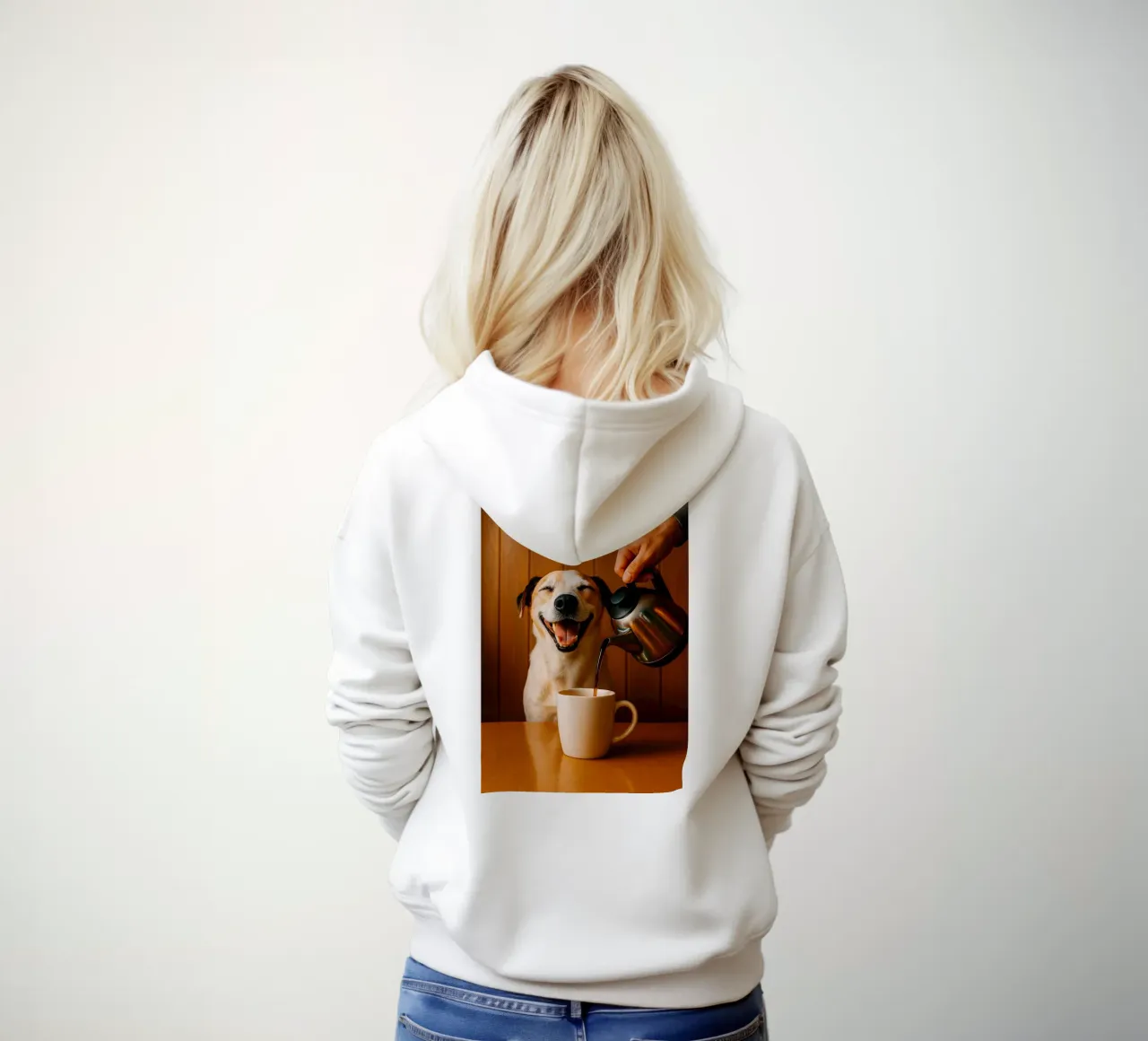 sorriso cane e caffè felpa con cappuccio da tamarind