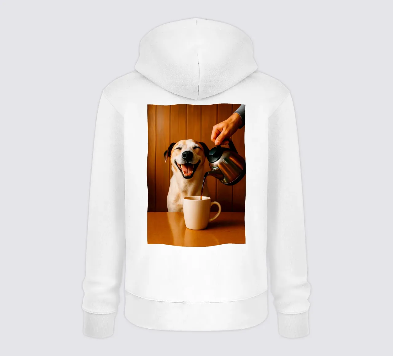 sorriso cane e caffè felpa con cappuccio da tamarind