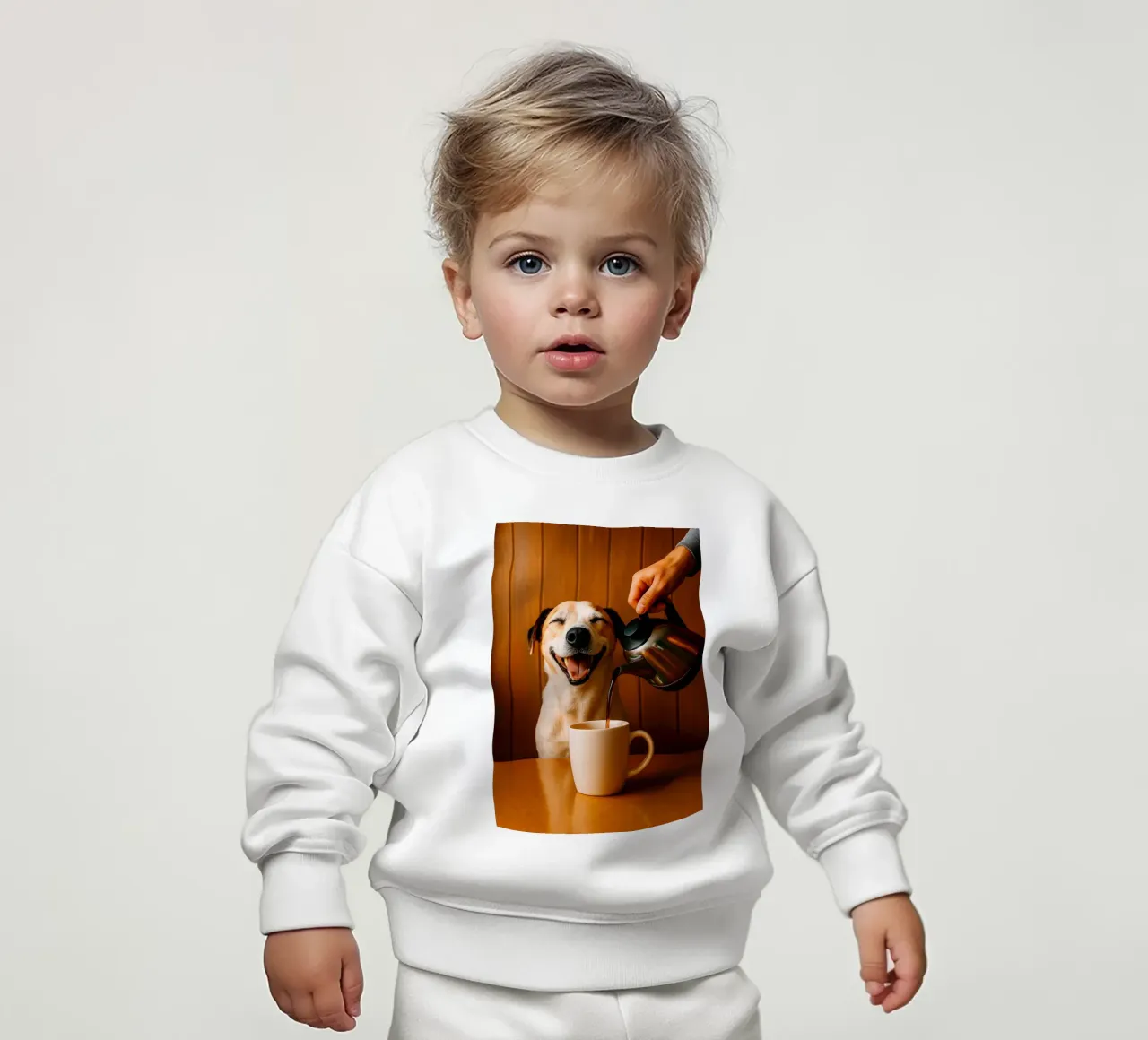 sorriso cane e caffè felpa neonato da tamarind
